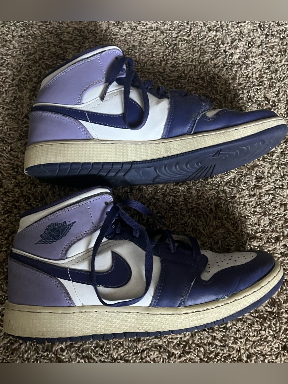 Big Kids Jordan 1 high purple trainers #sneakers #lifestyle